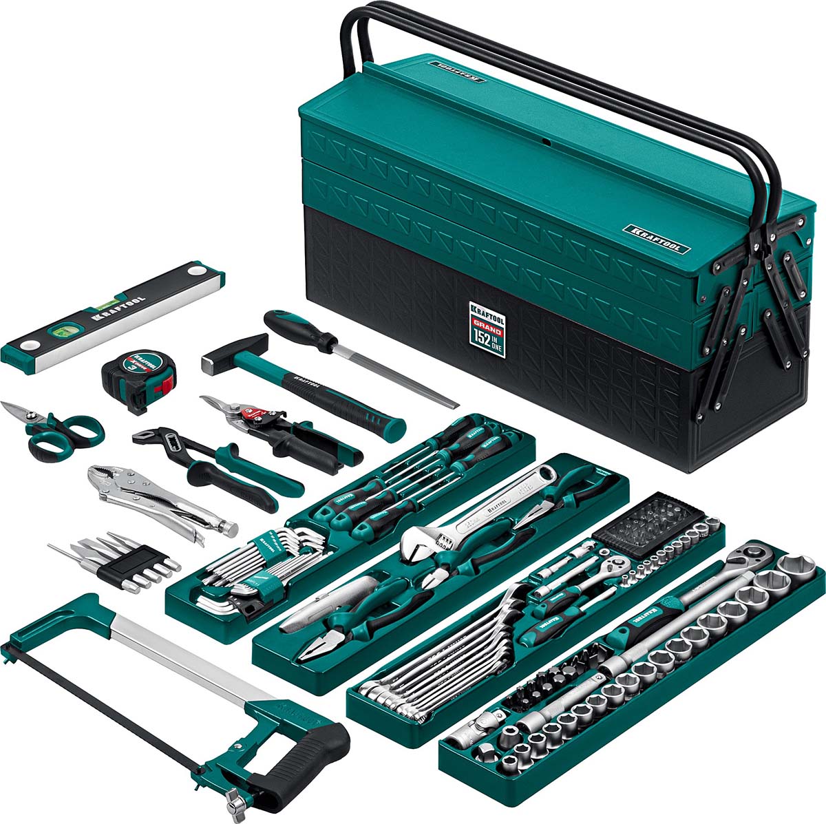 Универсальный набор инструмента KRAFTOOL GRAND-152 1/2″+1/4″ 152 предм., 27978-H152