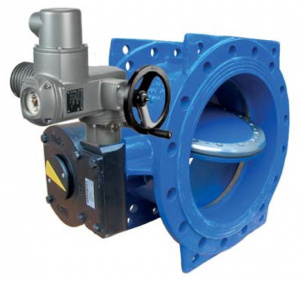 Затвор дисковый VGA K56.22 с двойным эксцентриситетом, фланцевый, с редуктором с ISO фланцем и маховиком, DN 600, PN 10