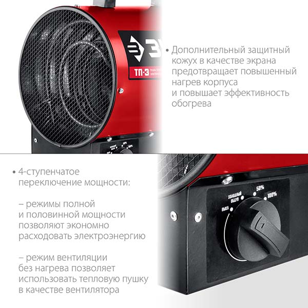Электрическая тепловая пушка ЗУБР 3 кВт (ТП-3)