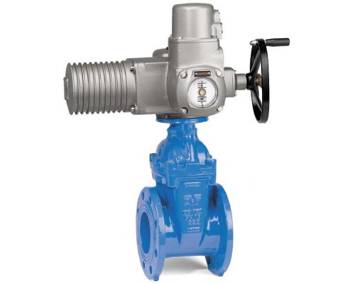 Задвижка AVK клиновая, фланцевая, короткая тип 15/42 DN 200 Ру10 с электроприводом AUMA SA 10.2