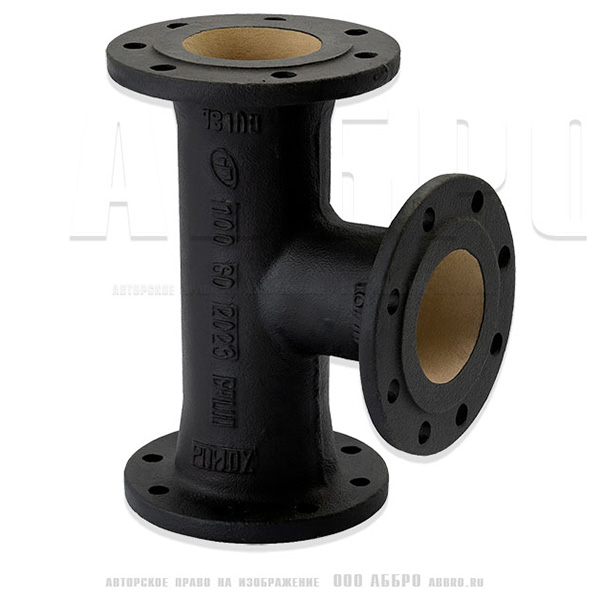 Тройник фланцевый ТФ 100х80 ВЧШГ ЦПП цинк алюминий