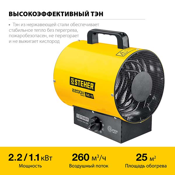 Электрическая тепловая пушка STEHER 2 кВт (SE-3)