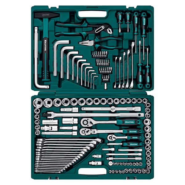 Универсальный набор инструмента KRAFTOOL EXTREM-142 1/2″+3/8″+1/4″ 142 предм., 27889-H142